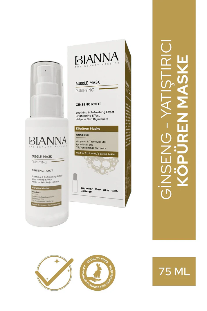 Bianna Bubble Mask Ginseng Özlü ve Yatıştırıcı Köpüren Maske - 75 ml