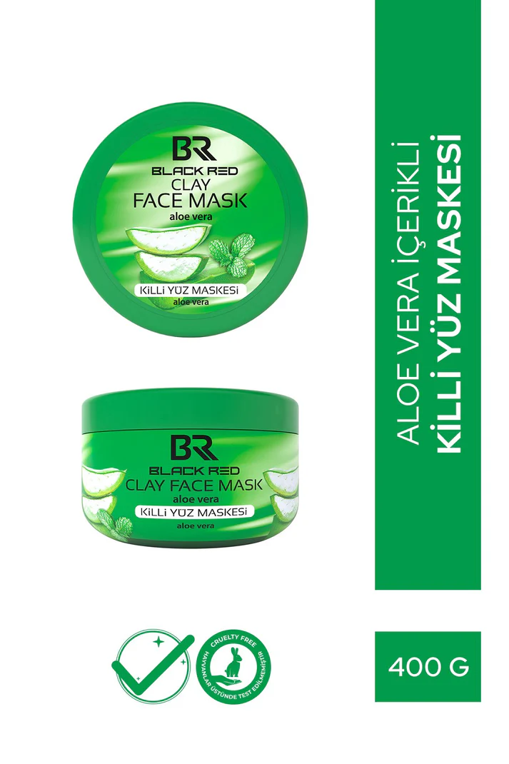 Black Red Kil Maskesi Yüz Maskesi Aloe Vera İçerikli Killi Yüz Maskesi - 400g