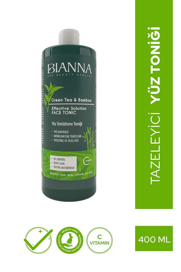 Bianna Tonik C Vitaminli Bambulu ve Yeşil Çaylı Yüz Temizleme Toniği - 400 ml