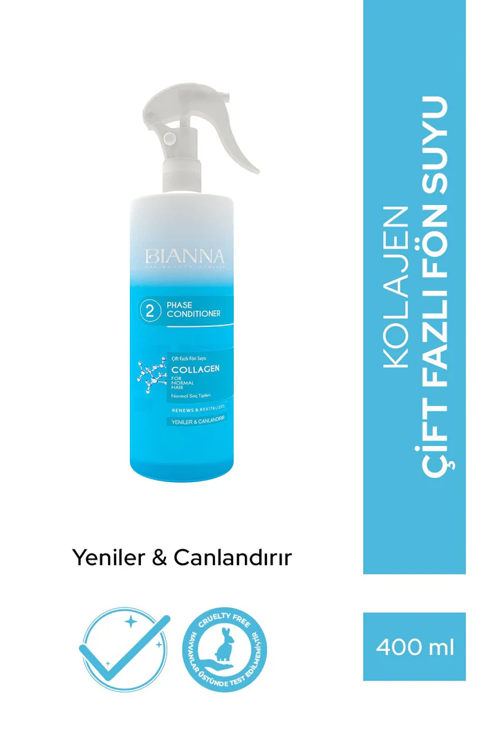 Bianna Çift Fazlı Kolajen İçeren Fön Suyu Nemlendirir & Canlandırır - 400 ml