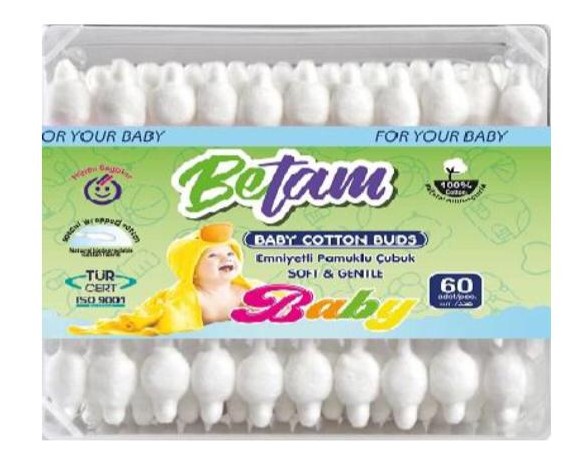 Betam Emniyetli Bebek Kulak Çubuğu 60'lı